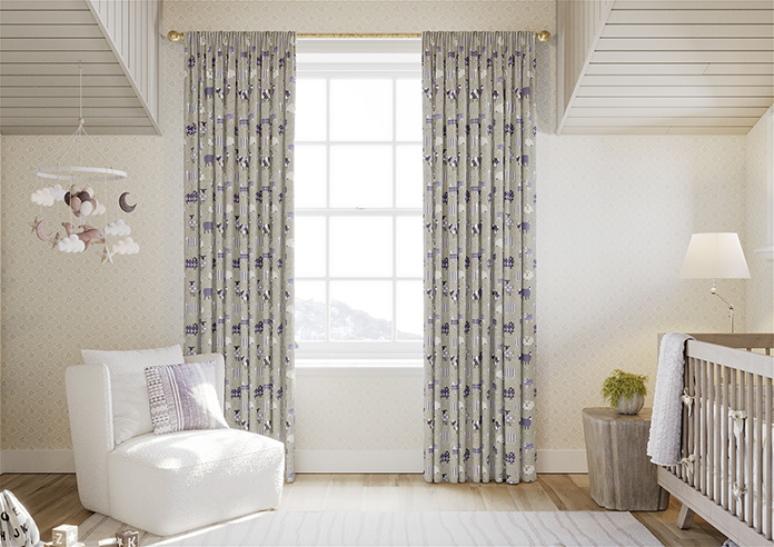 Baa Baa, Lavender - Made to Measure Curtains - Image 3